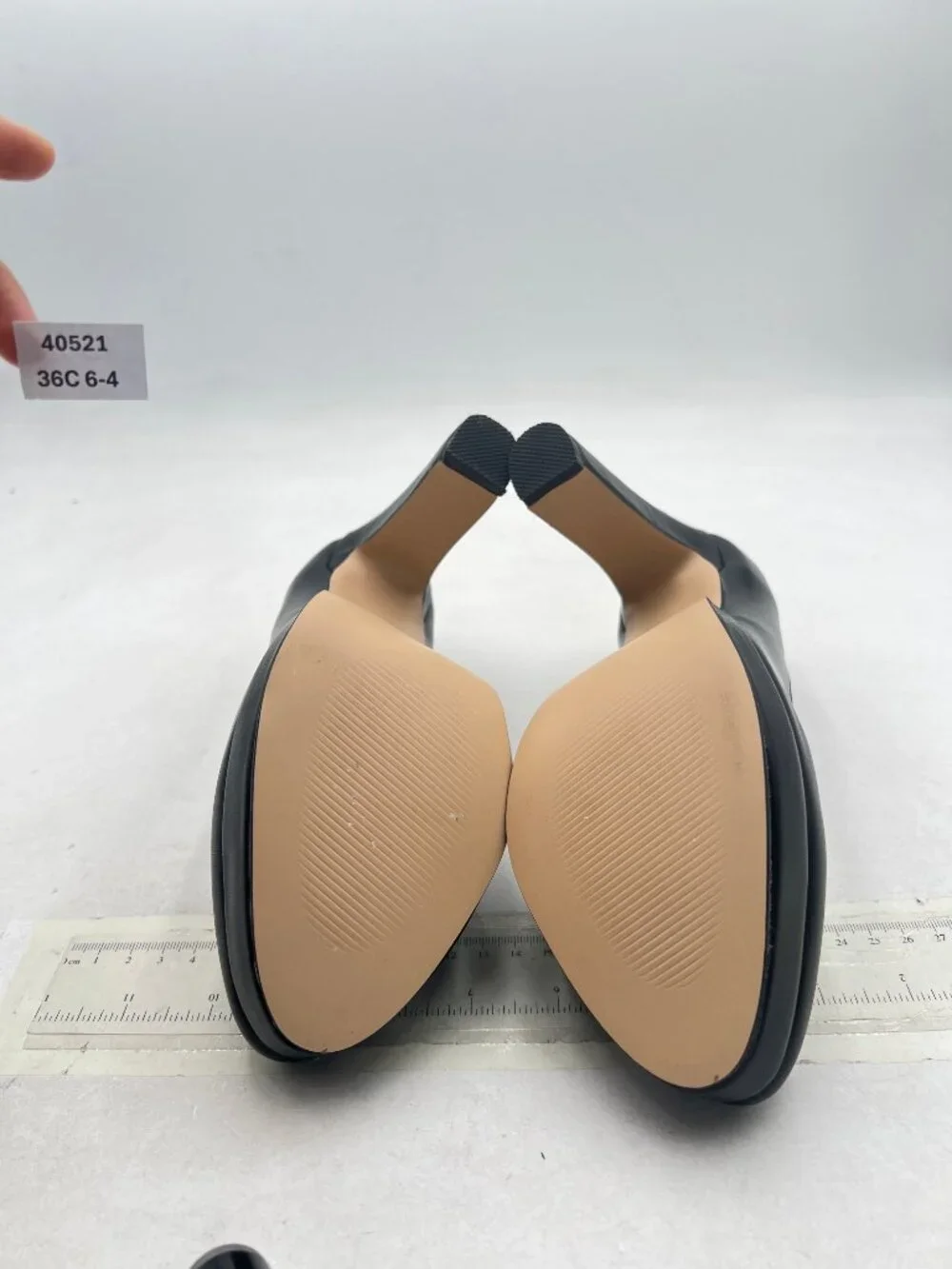 miss left Black Platform Closed Almond Toe Pumps Slip On Block Heels Shoe